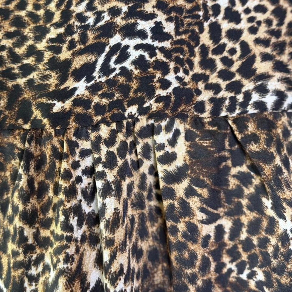Michael Kors Leopard Long Sleeve Blouse with Gold Accent Buttons - Picture 7 of 8